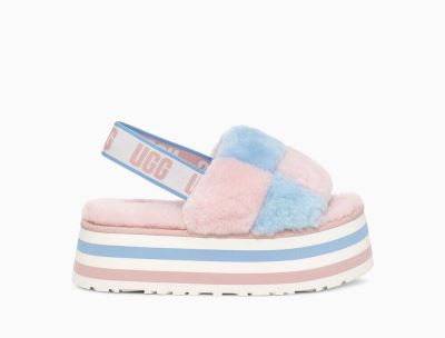 UGG Disco Checker Slide Womens Slippers Pride Stripes - AU 238MY